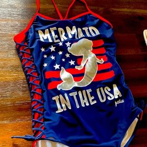 Justice swimming suit size 20